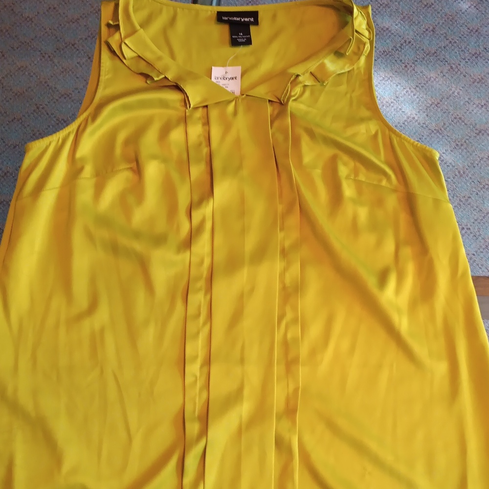 Lane Bryant Yellow Sleeveless Blouse